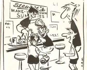 1948 Stewarts Cartoon Drawing