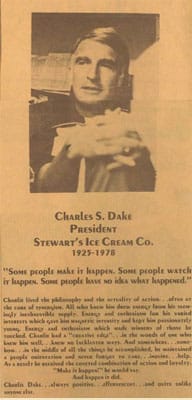 Charlie Dake Obit from the Newspaper