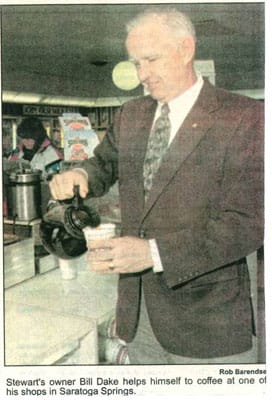 Bill Dake pouring coffee