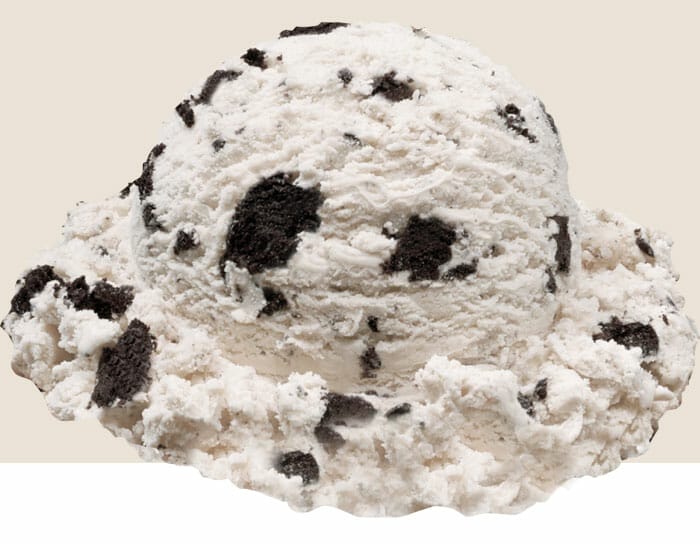 Large scoop of Cookies N Cream ice cream