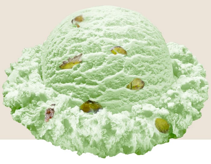 scoop of Pistachio Gelato with crushed pistachios