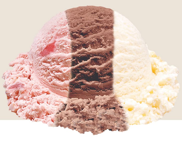 Chocolate, Strawberry ams Vanilla Ice cream - Price Chopper