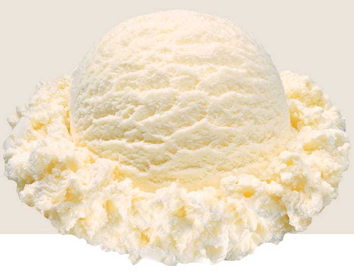 a scoop of Stewart's Vanilla Light Ice Cream is our low fat vanilla ice cream.