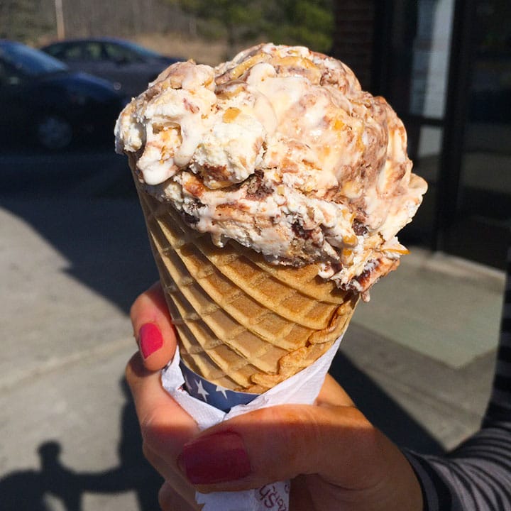waffle cone of peanut butter pandemonium