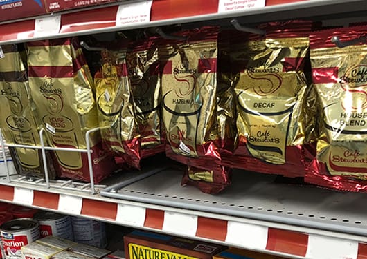 Stewart's gold coffee bags