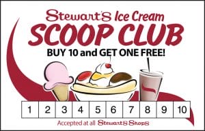 Stewarts ice cream scoop club card