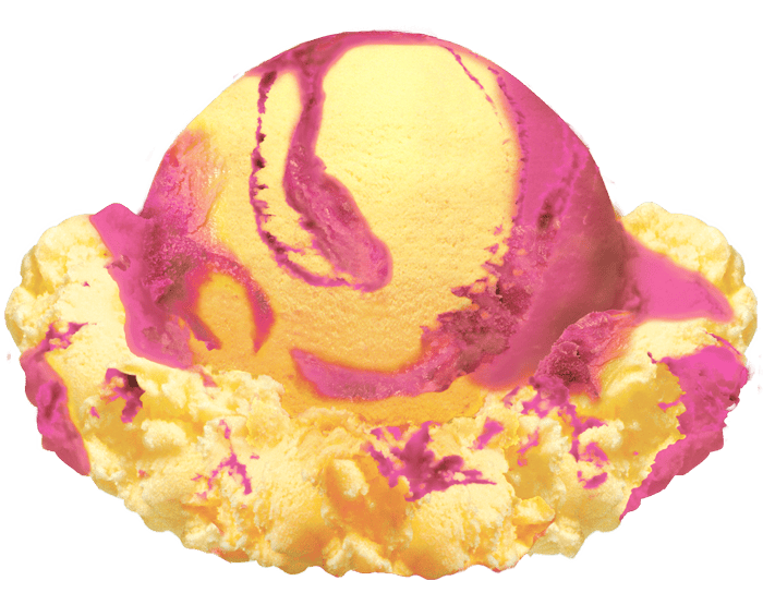 mango dragon fruit sherbet scoop