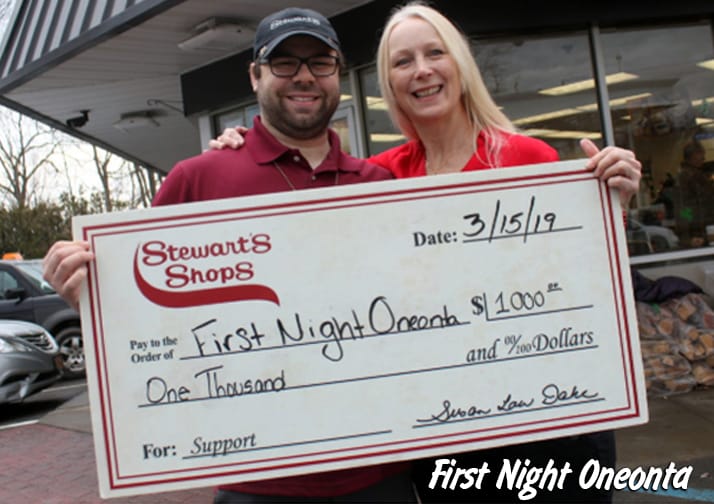 Stewarts Shops Donates to First Night Oneonta WEB