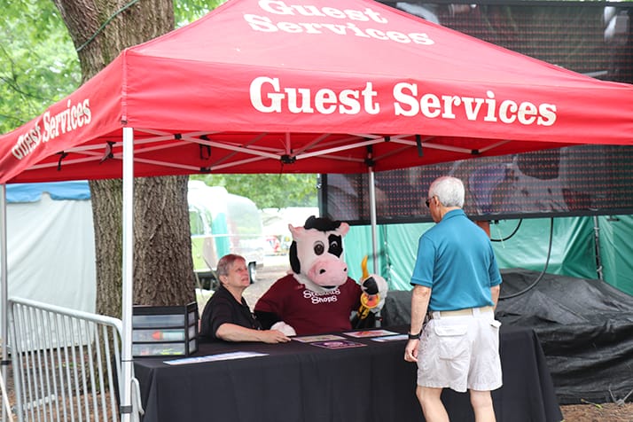 guest services and flavor mascot