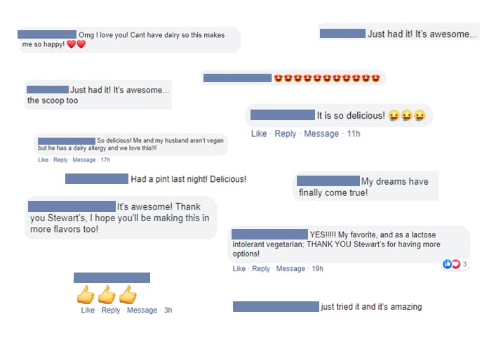 non dairy positive comments