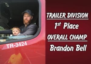 Stewart's Truck Driver with the text Trailer Division 1st place Overall Champ Brandon Bell