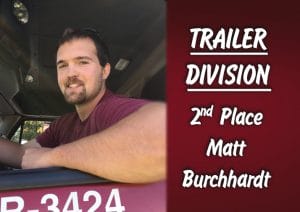 Stewart's Truck Driver with the text trailer Division 2nd place Matt Burchhardt