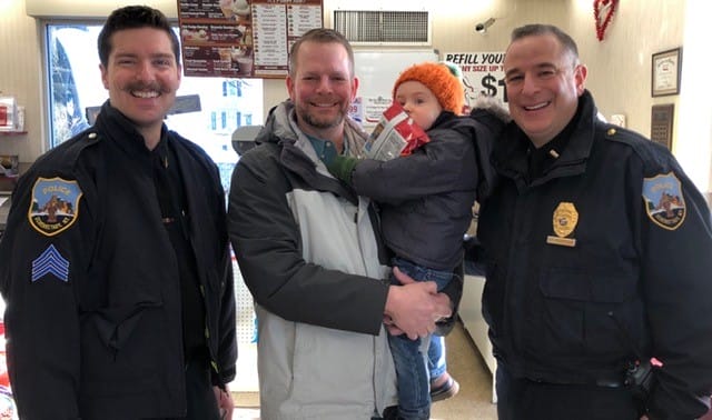 Coffee with a Cop_family in shop meeting with police