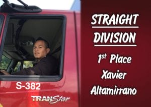 Stewart's Truck Driver with the text Straight Division 1st place Xavier Altamirrano