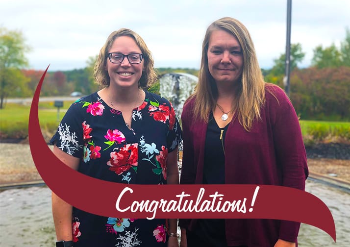 Left: Senior District Manager, Carrie Danquer Right: District Manager of the Quarter, Samantha Swatling