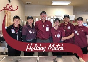 Gary and five employees from the wilton shop. Holiday match written in the Stewarts wave.