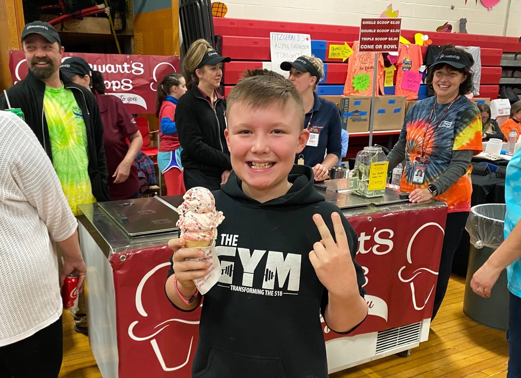 South High supporter with his second triple scoop cone!