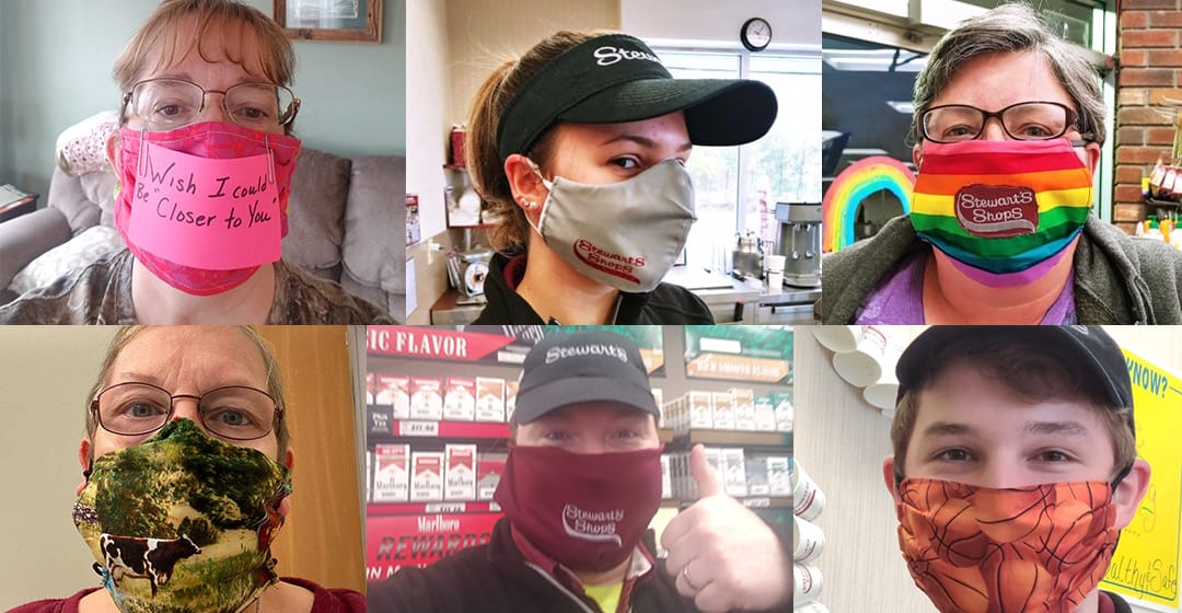 six partners with masks