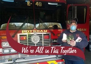 we're all in this together firefighter and coffee