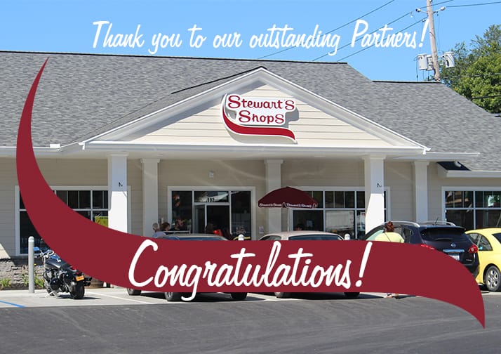 Thank you to our outstanding partners. Congratulations. A stewarts shop on a nice day.