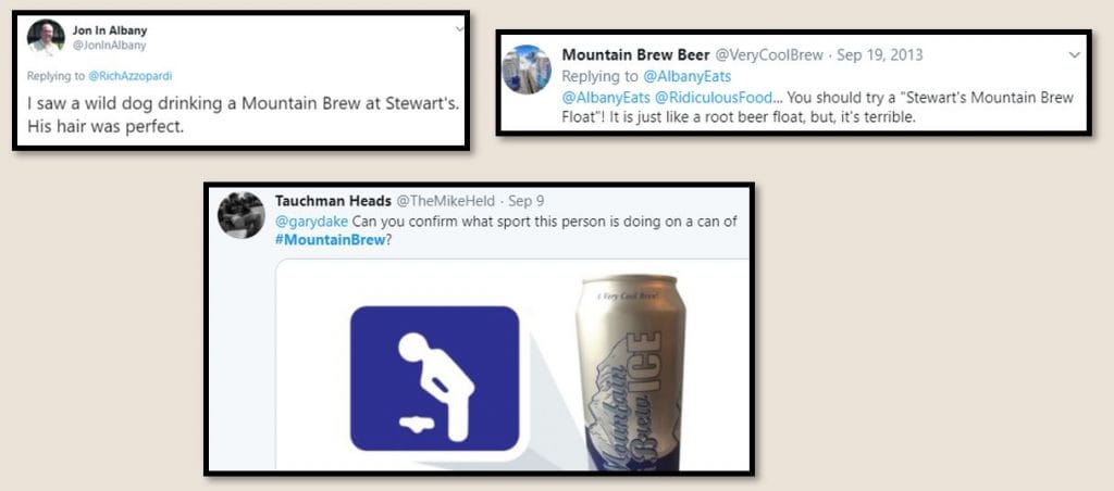 Bizarre tweets about Mountain Brew