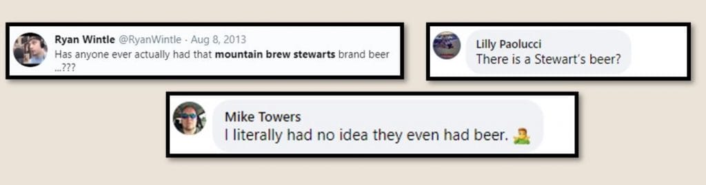 Unaware tweets about Mountain Brew