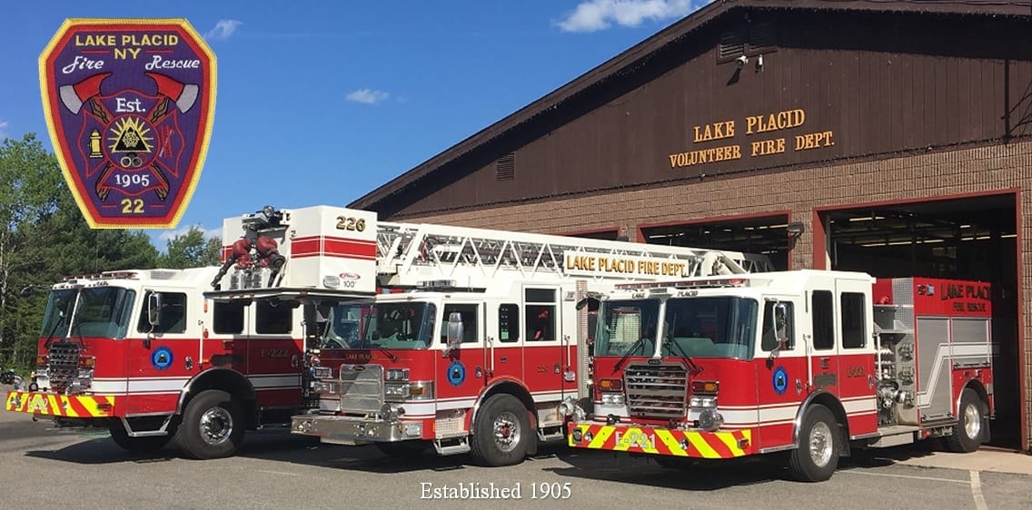 lake placid fire department truck and building