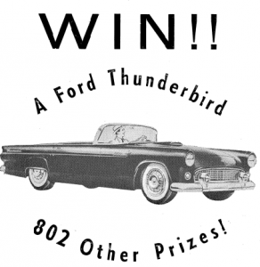 Ad to win a Ford Thunderbird