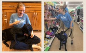 Kaitlin with her service dog Chester