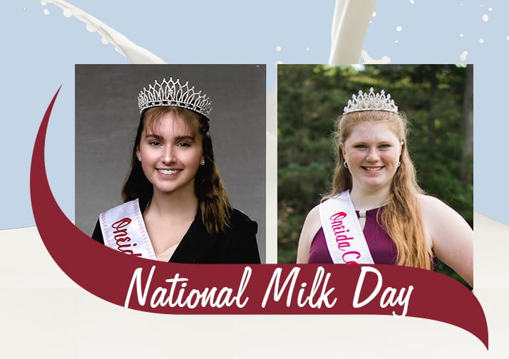 National Milk Day. Two Dairy Princesses and a splash of milk