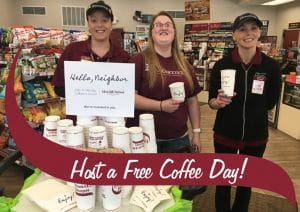 Host a free coffee day at Stewarts