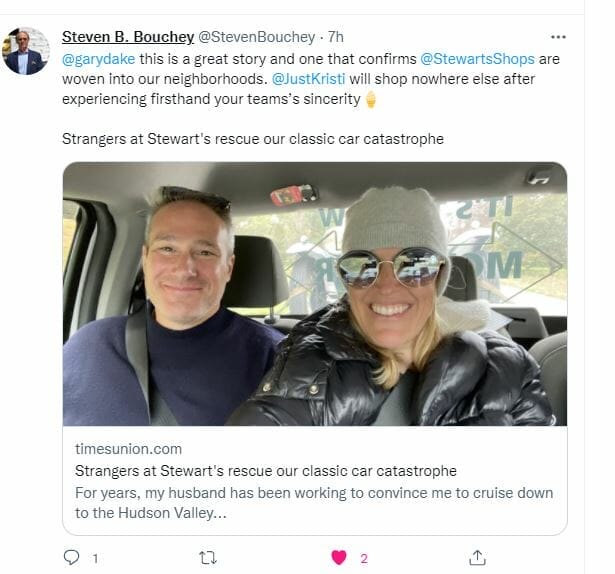 tweet about the kindess of strangers 