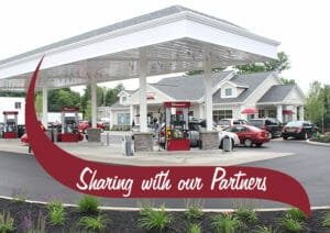 Sharing with our Partners exterior of shop