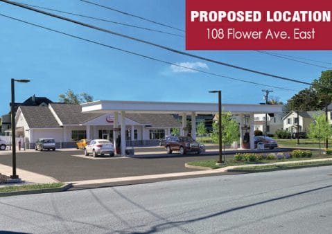 Proposed Location- 108 Flower Ave East