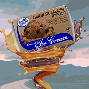 chocolate caramel Tornado with swirls