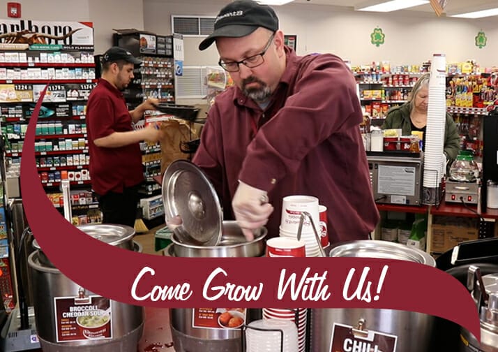 Stewarts employee preparing food