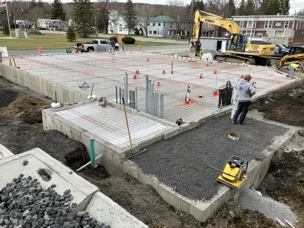 Foundation being poured