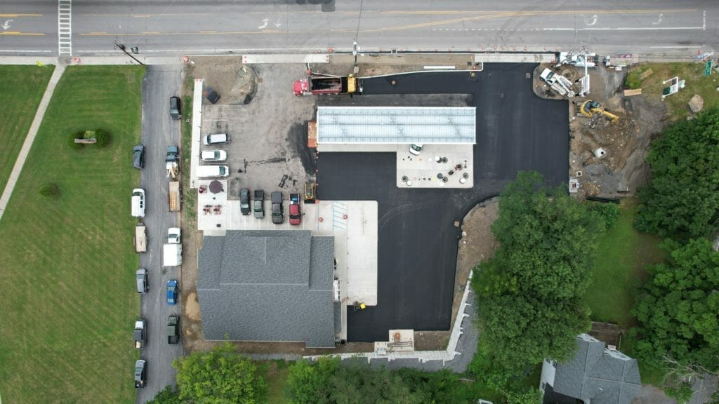 Aerial view of new shop