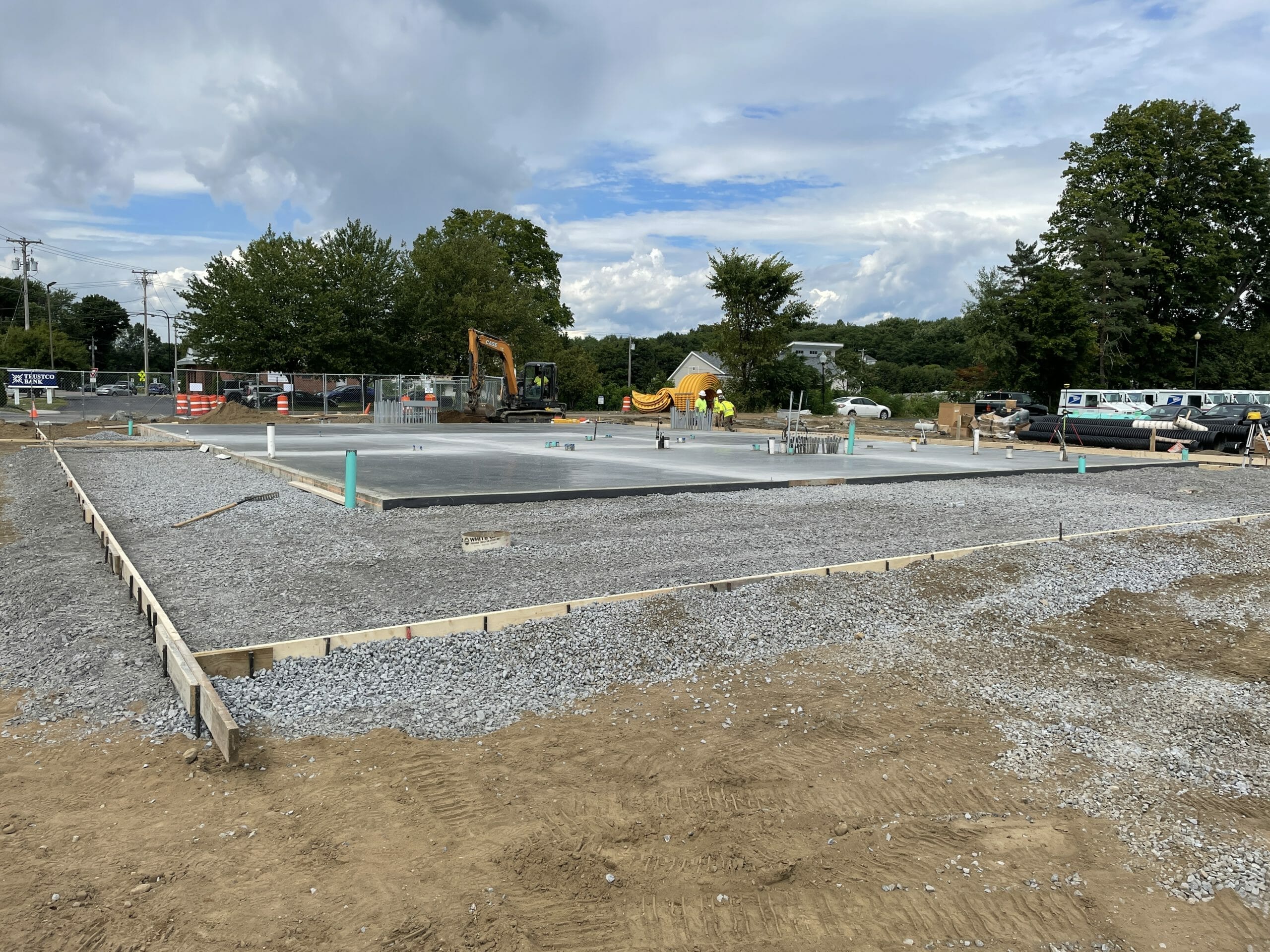 Foundation being laid for the new shop