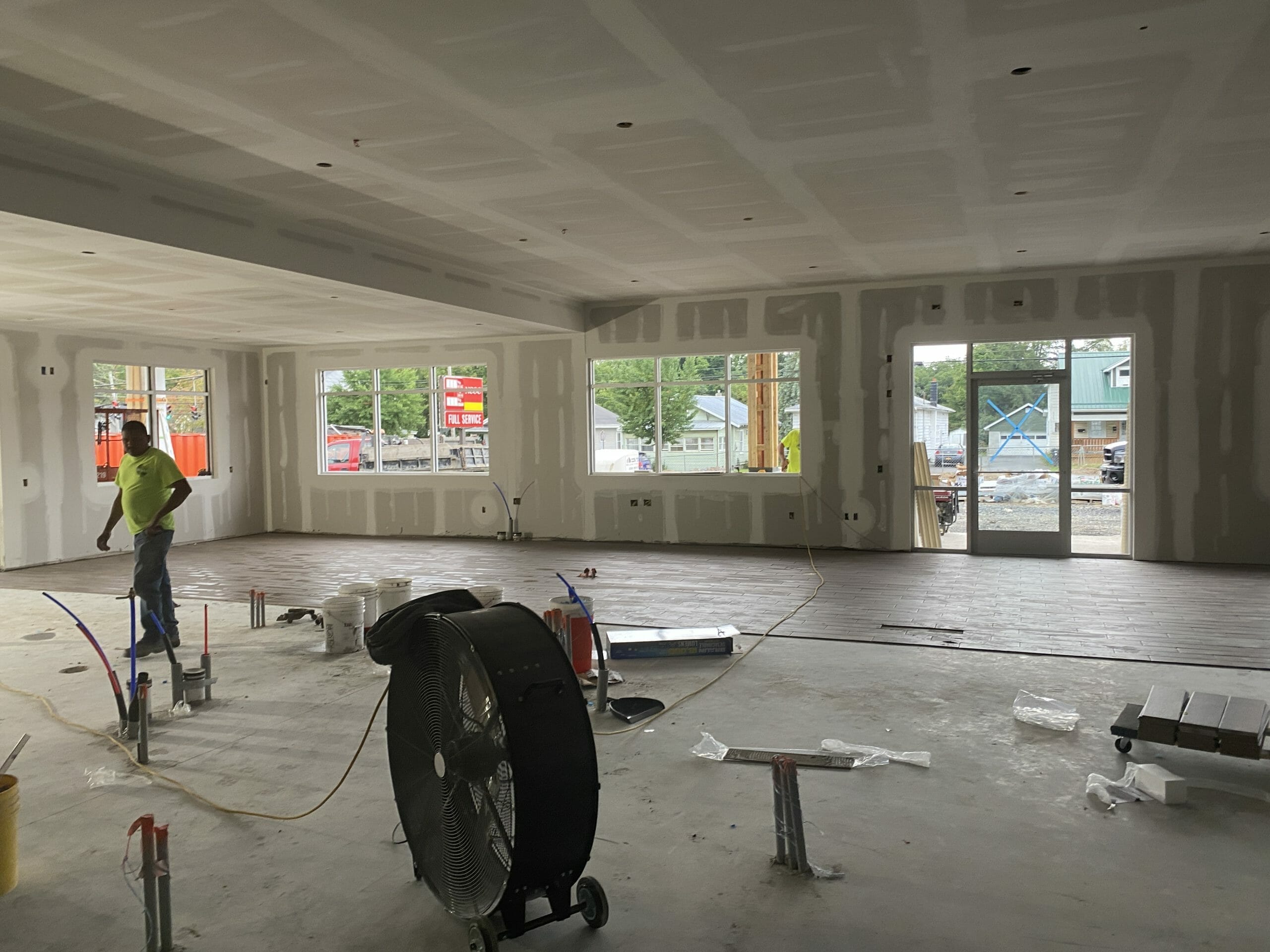 The inside of the almost finished shop in North Potsdam