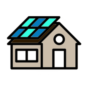 cartoon image of solar panels on a house roof