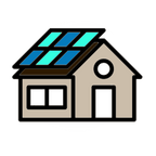 cartoon image of solar panels on a house roof