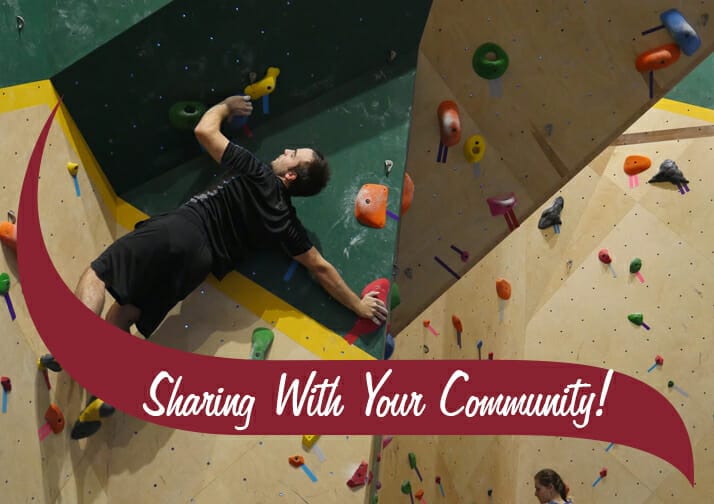 Student climbing rock wall at Climbfest, blog title image