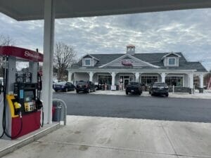 shop with a gas pump