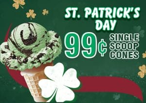 99 cent cones on st patrick's day