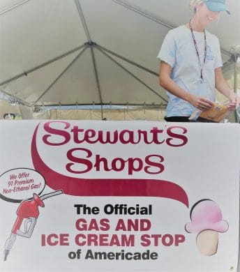 Stewart's Shops/Americade banner with a Stewart's Partner in the background