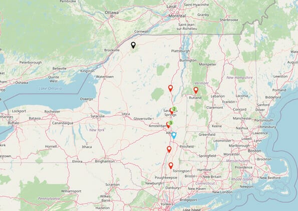 Map of Stewart's EV Charging Stations Across NY and VT