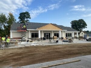 construction of a Stewart's shop, front not paved yet