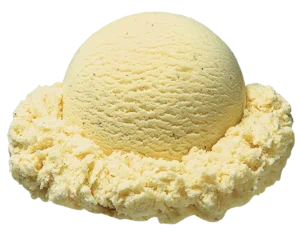 Scoop of eggnog ice cream