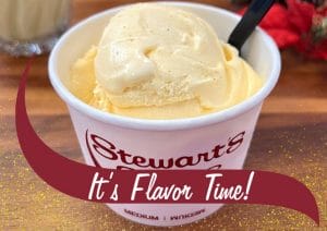 Cup of Stewart's Eggnog Ice Cream.